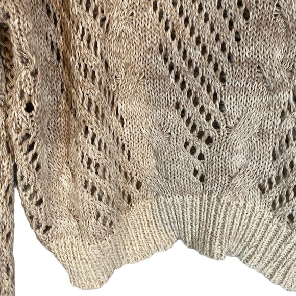 John + Jenn Brown Ombre Netted Long Sleeve Pullover Knit Sweater Women Sz SP - Picture 5 of 8